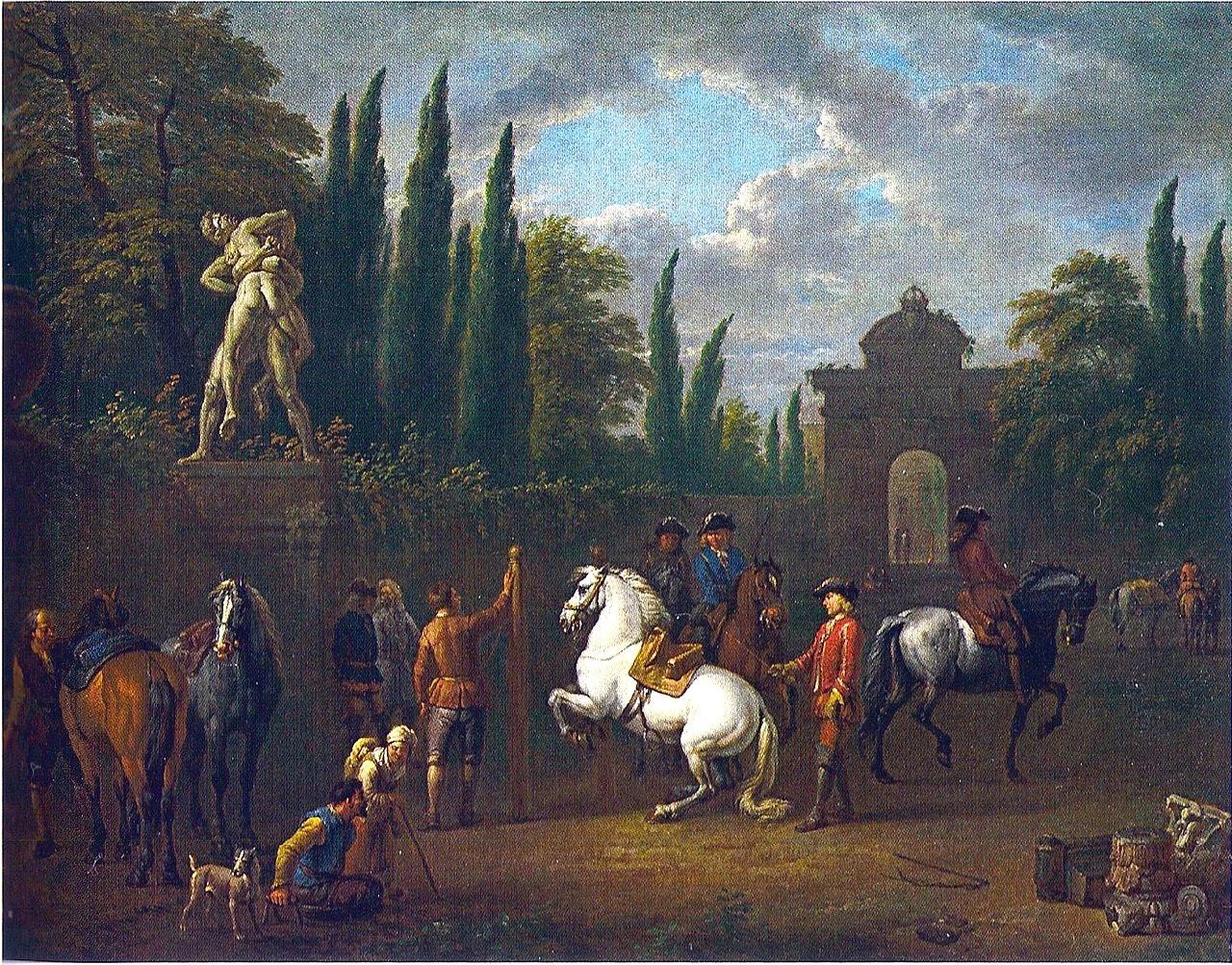 Scuola di equitazione di fronte a un parco - Collezioni di pittura dello Stato bavarese, Monaco di Baviera